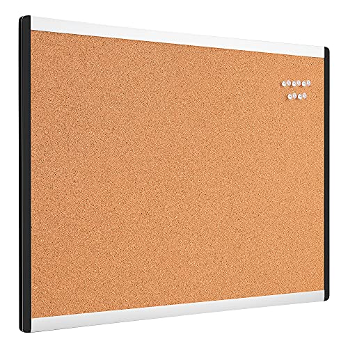 Amazon Basics Cork Bulletin Board 23x17 Aluminum Frame