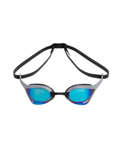 ARENA Unisex Cobra Ultra Swipe Racing Swim Goggles for Men and Women Swipe Anti-Fog Technology Polycarbonate Mirror Lens, Blue/Silver