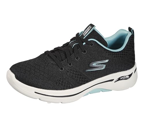 Skechers Women's Go Walk Arch Fit Unify, Black/Aqua, 8