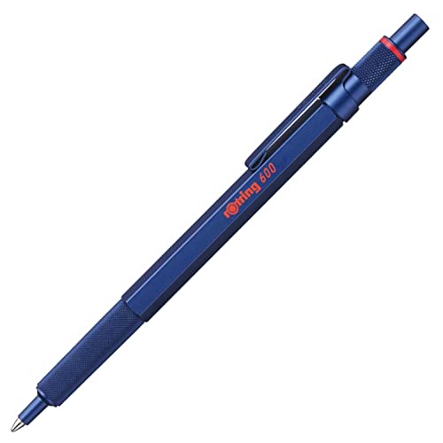rOtring 600 Ballpoint Pen Medium Point Black Ink Blue Barrel Refillable
