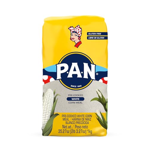 P.A.N. White Corn Meal – Pre-cooked Gluten Free and Kosher Flour for Arepas (2 lb 3.27 Oz / Pack of 1)