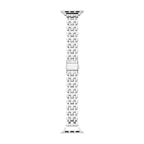 kate spade new york stainless steel band for 38/40/41mm apple watch series 1-6, color: silver