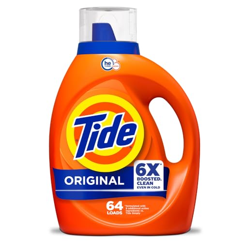 Tide Liquid Laundry Detergent, Original, 64 loads, 80 fl oz, HE Compatible (Packaging May Vary)