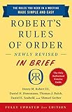 Roberts Rules Of Order Newly Revised In Brief 3rd Edition