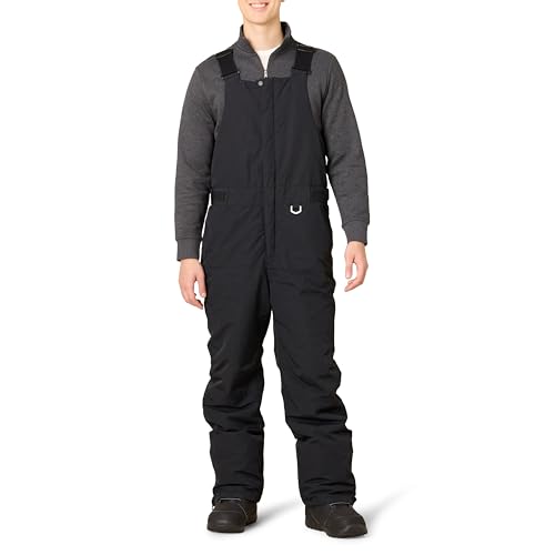 Amazon Essentials Men's Water-Resistant Insulated Snow Bib Overall, Black, X-Small