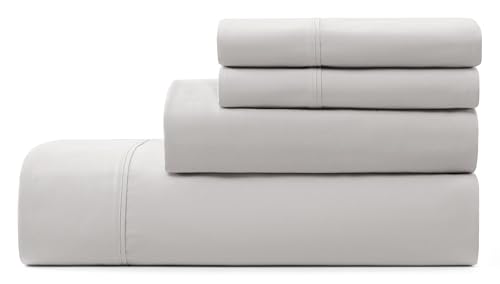 UGG King Sheet Set 4-Piece Luxury Cooling Sheets Deep Pockets Premium Bedding with 2 Pillow Shams Hypoallergenic Machine Washable Soft Lightweight Bed Set for Bedroom, King, Stone Grey (Hedi)