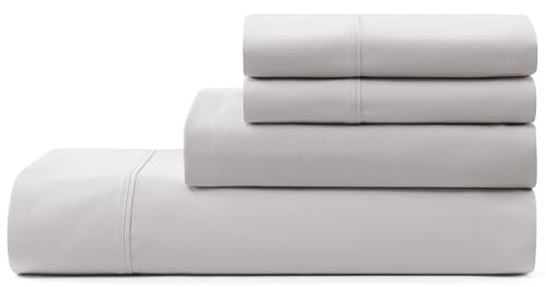 UGG Queen Sheet Set 4-Piece Luxury Cooling Sheets Deep Pockets Premium Bedding with 2 Pillow Shams Hypoallergenic Machine Washable Soft Lightweight Bed Set for Bedroom, Queen, Stone Grey (Hedi)