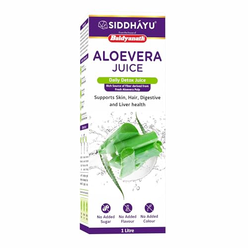Baidyanath Asli Ayurved Aloe Vera juice with Pulp, All Natural tonic for Immunity, Better digestion and Glowing Skin, 1000 ml