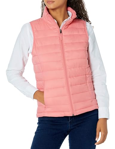 Amazon Essentials Women's Lightweight Water-Resistant Packable Puffer Vest, Pink, X-Large