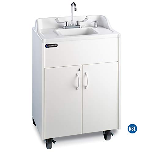 Ozark River Portable Sinks Premier Brite White, White Laminate-ABS Sink, Mobile Self Contained Sink, Mobile Hand Washing Station, Portable Sink with Hot Water, Portable Sink Hand Wash Station, 110V