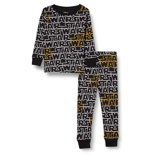 ⚡ BLITZDEAL (-81%) Amazon Essentials Disney | Marvel | Star Wars Jungen Eng anliegende Baumwoll-Schlafanzüge, Star Wars Logo - Baby And Kids, 2 Jahre