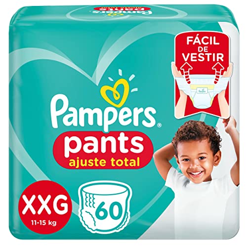 Fralda Pampers Pants Ajuste Total Tamanho XXG, Fácil de Vestir, 60 Unidades