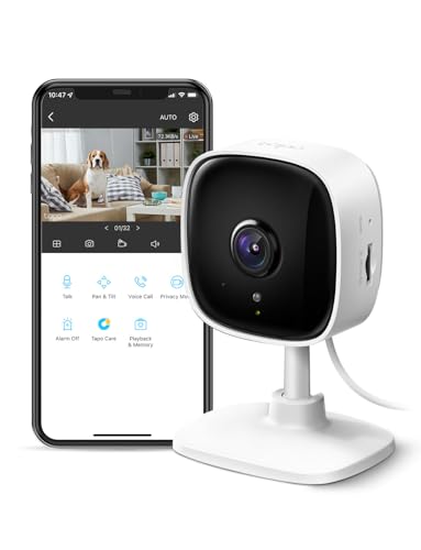 TP-Link Tapo 1080P Indoor Security Camera for Baby Monitor, Dog Camera w/Motion Detection, 2-Way Audio Siren, Night Visi
