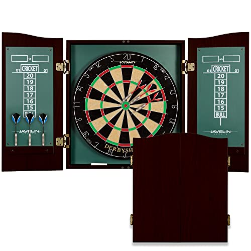 Official Size Dart Board Cabinet Set Easy Assembly And Complete With