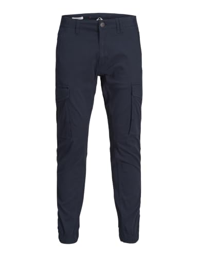 (-40%) JACK & JONES Hose Cargo Jogger Pants Paul Flake AKM 542 Twill Gummibund, Navy Blazer,29W / 30L