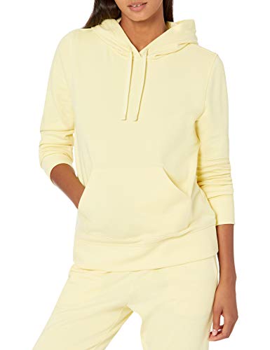 Amazon Essentials Women's Regular-Fit Fleece Pullover Hoodie (Available in Plus Size), Light Yellow, Large