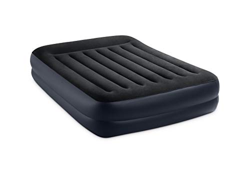 Intex Air Mattress, 64123ED Dura-Beam Plus Pillow Rest Fiber-Tech – Queen Size – Built-in Electric Pump – 16.5in Bed Height – 600lb Weight Capacity
