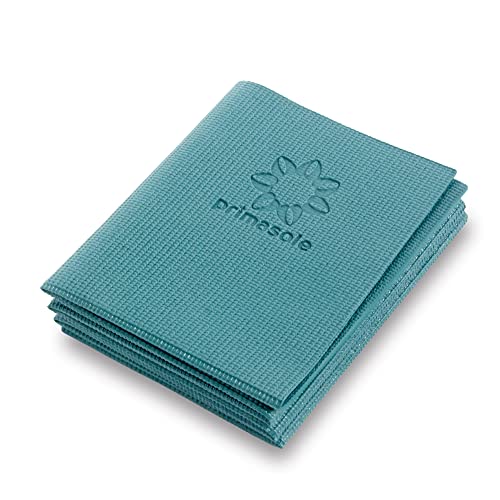 Primasole Folding Travel Yoga Mat Foldable light weight Easy to carry to Workout Fitness Class Beach Park Travel Picnics 4mm thick Jango Green Color PSS91NH050A