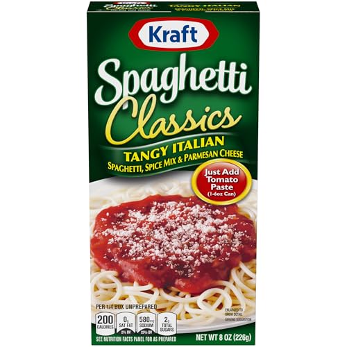 Kraft Spaghetti Classics Tangy Italian Spaghetti, Spices, & Parmesan Cheese Meal Mix, 8 oz Box