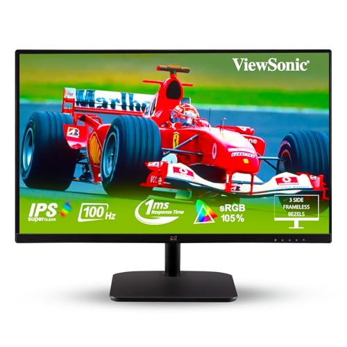 ViewSonic VA2432-H 24-inch (60.96 cm) Full HD1080p IPS Monitor |100 Hz |1ms | AMD Free Sync | Slim | Bezel Less | Low Blue Light |Flicker-Free| Tilt |