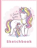 Sketchbook A Cute Unicorn Kawaii Large Sketchbooknotebook108 Pages Of 85x11 With Blank Paper For Girls To Drawing Doodling Journal Sketching Sketchbook For Kids Blank Unlined Edition