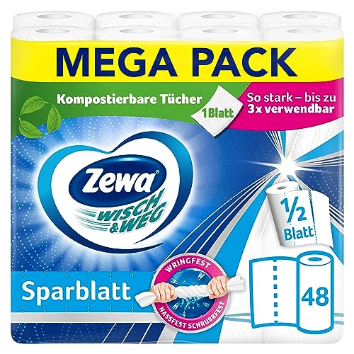 (-27%) Zewa Wisch&Weg Sparblatt, Mega Pack, 12 Packungen, weiß