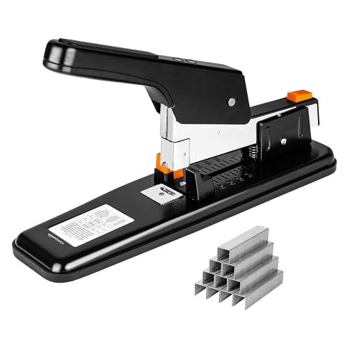 Amazon Basics Heavy Duty Stapler, 90 Sheets High Capacity, Large Office Stapler with 1000 Staples, Black
