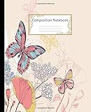 Composition Notebook Wide Ruled Lined Paper Notebook Journal Beautiful Butterflies Workbook For Girls Kids Teens Students For Back To School And Home College Writing Notes