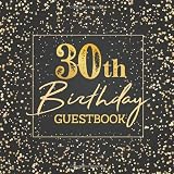 30th Birthday Guestbook 30 Year Old Party Sign In Black Gold Polka Dot Guest Book For Written Wishes Memory Album Keepsake Journal Signature Message Scrapbook Celebration Bday Gift Idea 85x85