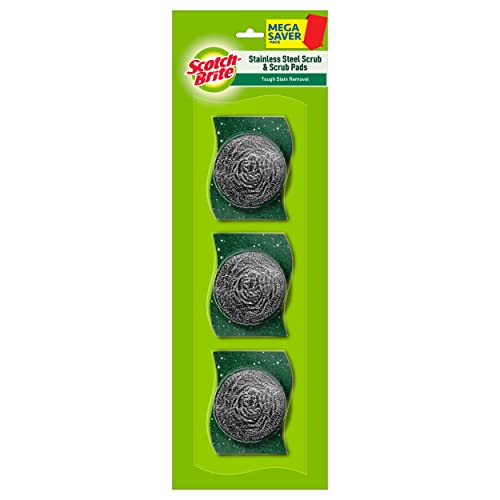 Stainless Steel Scrub - Pack of 3 (3X 15g Steel +Free 3 Scrub Pads 3"X3")