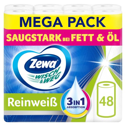 🔥 STARKER PREIS (-25%) Zewa Wisch & Weg Reinweiss 4x48 Blatt / 12 Packungen