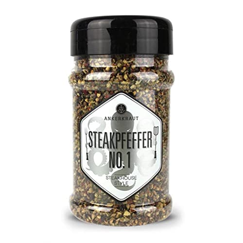 (-30%) Ankerkraut Steakpfeffer No. 1, Pfeffer Mischung für Fleisch wie im Steak-House mit Chili, Finisher für BBQ aller Art, 180g im Streuer