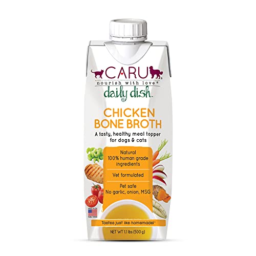 CARU Daily Dish Chicken Broth Meal Topper for Dogs and Cats - 1.1 lbs