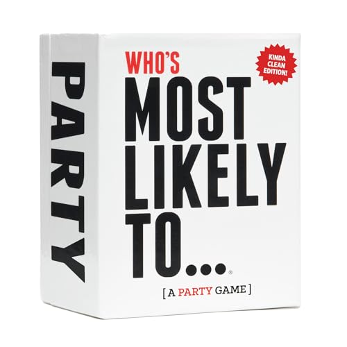 DSS Games Who's Most Likely to...Kinda Clean Family Edition [A Party Game | Great for Adults, Teens & Kids | Halloween, White Elephant Gift, Stocking Stuffer | Game Nights & Big Groups]
