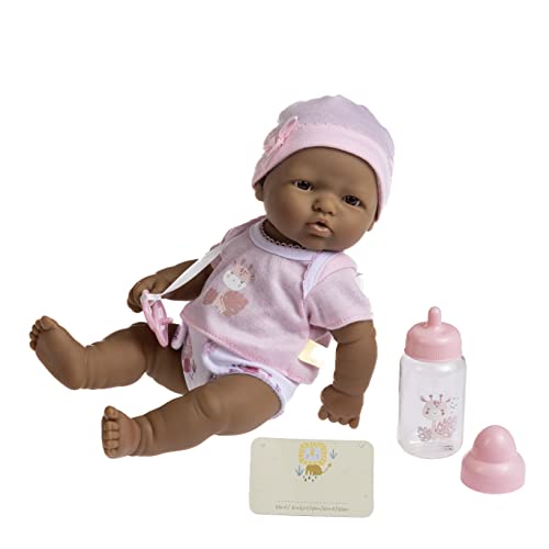 JC Toys - La Newborn Nursery | 7 Piece Baby Doll Gift Set | 12" Life-Like Hispanic Doll with Accessories | Purple | Ages 2+ (18347)