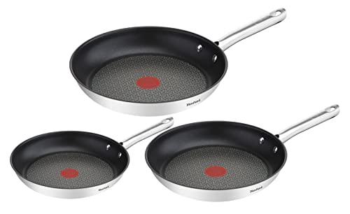 (-44%) Tefal Duetto 3-teiliges Pfannenset 20,24 und 28 cm, Bratpfannen mit Thermo-Signal bei idealer Brattemperatur, Pfannen induktionsgeeignet für alle Herdarten, auch für Induktionsherde, A704S3