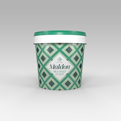 Maldon Salt, Sea Salt Flakes, 20 oz (570 g), Resealable Tub, Kosher, Natural, Handcrafted, Gourmet, Pyramid Crystals