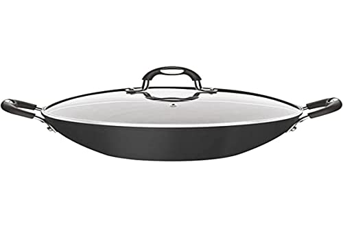 Wok Tramontina Mônaco Induction em Alumínio com Revestimento Interno e Externo Antiaderente Starflon Premium Preto com T...