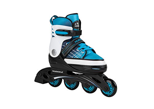 HUDORA Inline Skates Basic in blue/mint - Inliner for children & teenagers in various sizes - Roller skates adjustable up to 4 sizes - Ideal as entry model