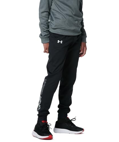 Under Armour Boys Brawler 2.0 Tapered Pants , Black (001)/White , Medium