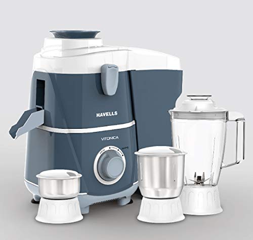 Havells Vitonica 500W Juicer Mixer Grinder 3 Stainless Steel Jars | Large Pulp Container | Foldable Juicing Spout| 2 Years Door Step Warranty by Havel