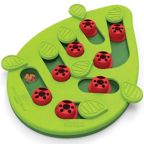 Catstages by Nina Ottosson Buggin Out Puzzle & Play – Interactive Treat Puzzle Feeder for Cats, 16 Hidden Treat Compartments Slow Feeder, Durable & Easy-Clean, 13 Inches, Green