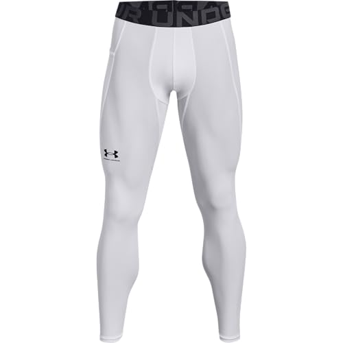 Under Armour Men's HeatGear Armour Leggings , White (100)/Black, Large
