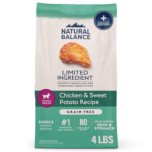 Natural Balance Limited Ingredient Small Breed Adult Grain-Free Dry Dog Food, Chicken & Sweet Potato Recipe, 4 Pound (Pack of 1)