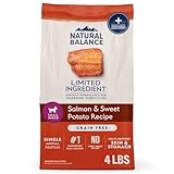 Natural Balance Limited Ingredient Small Breed Adult Grain-Free Dry Dog Food, Salmon & Sweet Potato Recipe, 4 Pound (Pack of 1)