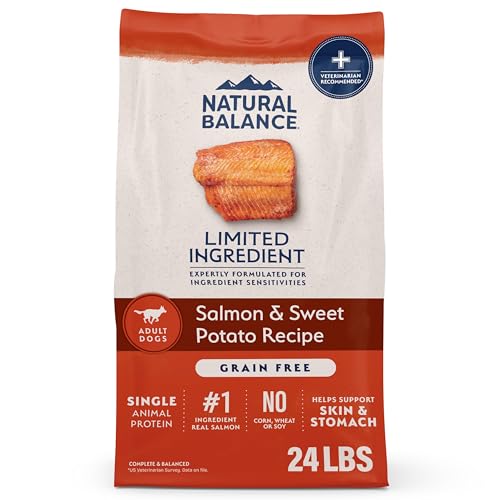 Natural Balance Limited Ingredient Grain Free Salmon & Sweet Potato Dry Dog Food, Sensitive Stomach, 24 lb (Pack of 1)