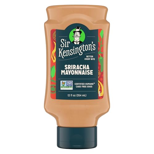 Sir Kensington's Mayonnaise Sriracha Mayo For A Delicious Condiment Dip and Dressing Gluten Free Non-GMO Project Verified Shelf-Stable 12 oz