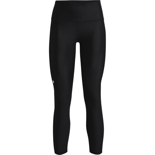 Under Armour Women's Tech High Rise Ankle Leggings with Pockets, for Workout, Gym, and Yoga, Black/White, Small