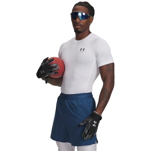 Under Armour Men's Armour HeatGear Compression Short-Sleeve T-Shirt , White (100)/Black, Small