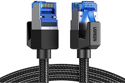UGREEN Cat 8 Ethernet Cable 6FT, High Speed Braided 40Gbps 2000Mhz Network Cord Cat8 RJ45 Shielded Indoor Heavy Duty LAN Cables Compatible for Gaming PC PS5 Xbox Modem Router 6FT